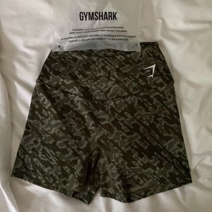 NWB Gymshark Training Tight Shorts- Green print